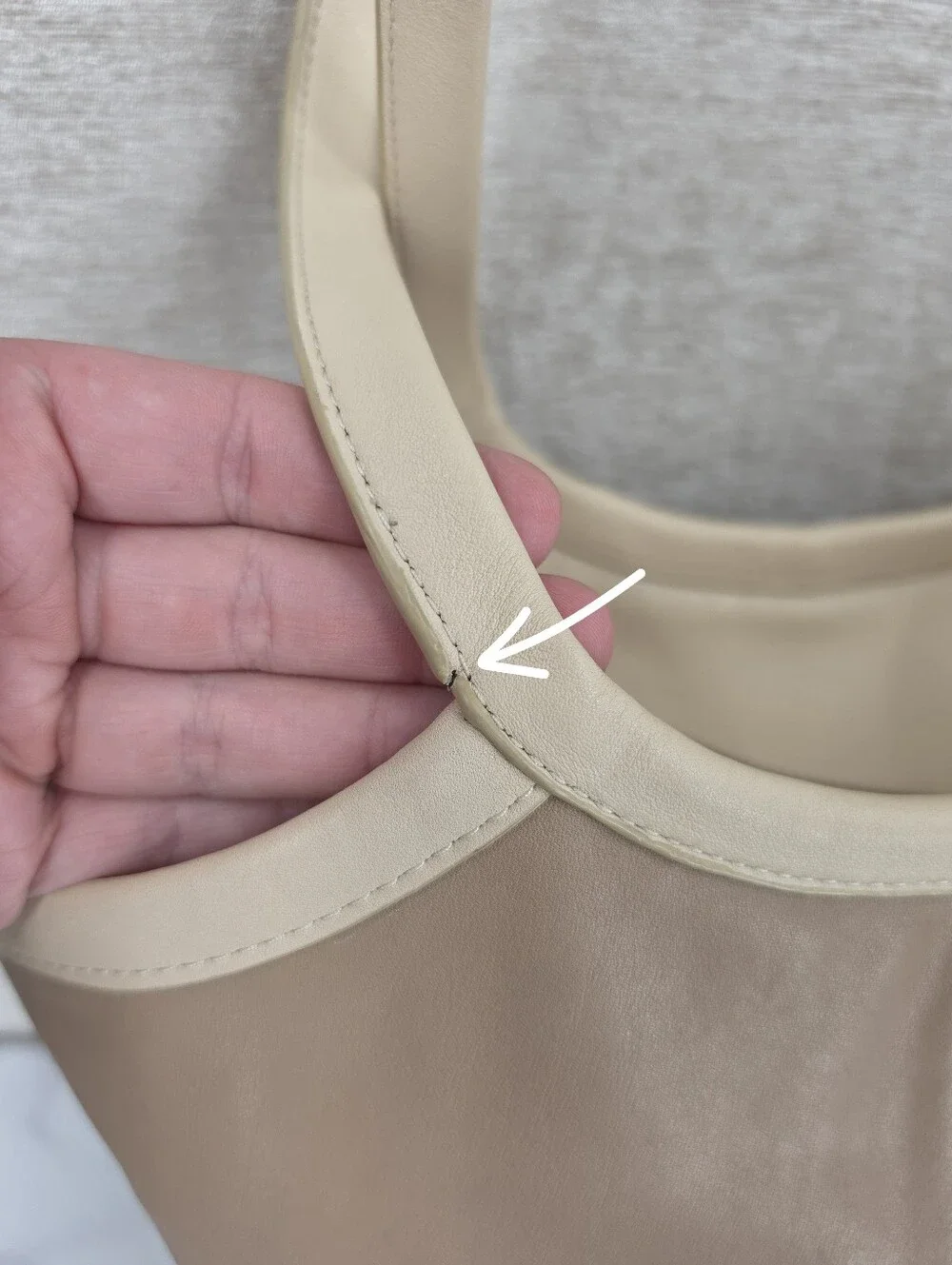 Coach Bea Neutral Two-Tone Ivory & Taupe Leather Top Zip Tote Bag